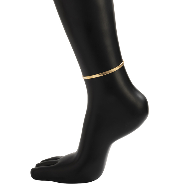Okretowe proste ostrze wąż łańcuch bransoletka na nogę ze stopu miedzi w kolorze złotym PUNK Gothic K-pop biżuteria na stopy - Wianko - 6