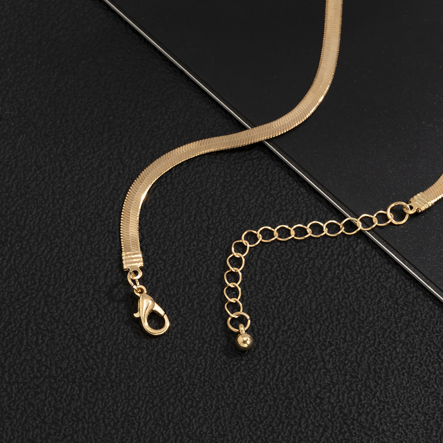 Okretowe proste ostrze wąż łańcuch bransoletka na nogę ze stopu miedzi w kolorze złotym PUNK Gothic K-pop biżuteria na stopy - Wianko - 12