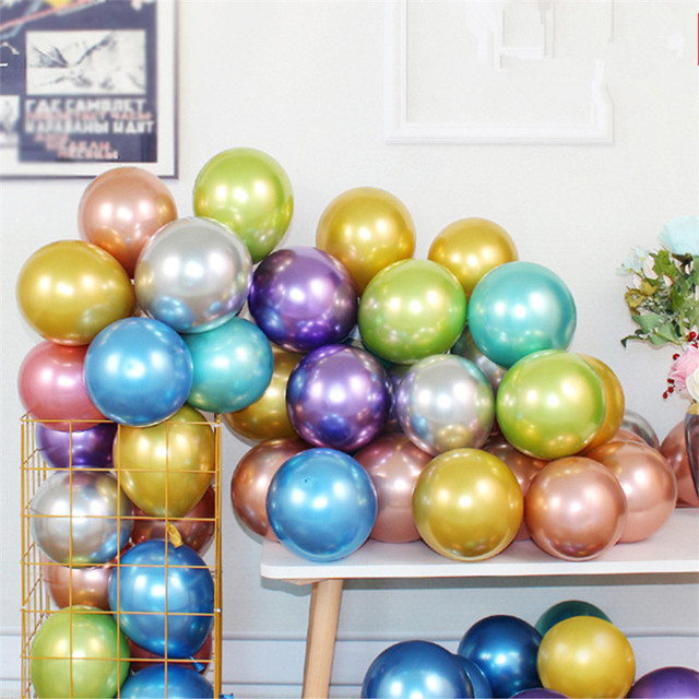 Perłowe metalowe balony lateksowe 5 cali - 10/20/50 sztuk - dekoracje ślubne i urodzinowe - Wianko - 7