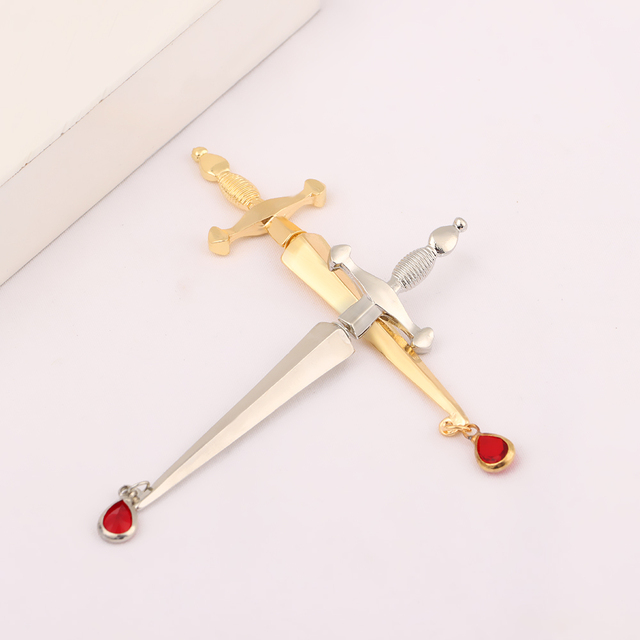 Kolczyki wiszące Gothic długie sztylety miecze z krzyżem Hiphop Ear Studs Party Punk, akcesoria biżuteryjne męskie - Wianko - 9