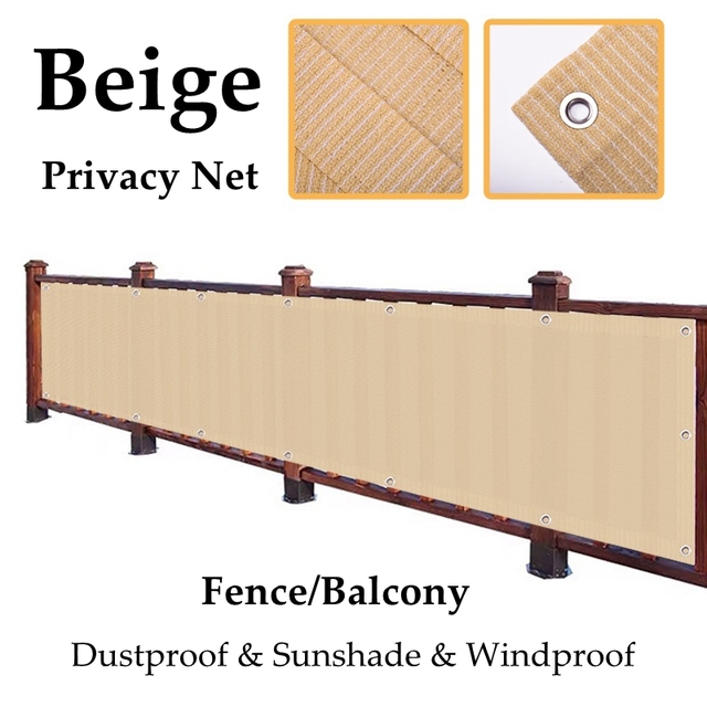 Beżowa siatka ochronna HDPE do balkonu - anty-UV, przed wiatrem i ochrona prywatności - Wianko - 3