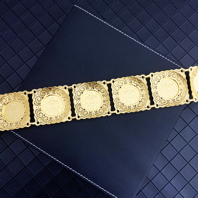 Złoty łańcuszek do spodni Abaya z wytłaczanym wzorem – najnowsza biżuteria francuskiej mody dla kobiet - Wianko - 9