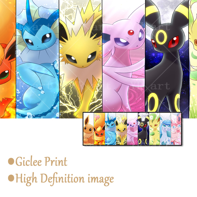 Plakat Pokemon na płótnie - Pikachu Bulbasaur Charmander Squirtle - Malarstwo i kaligrafia - Wianko - 2