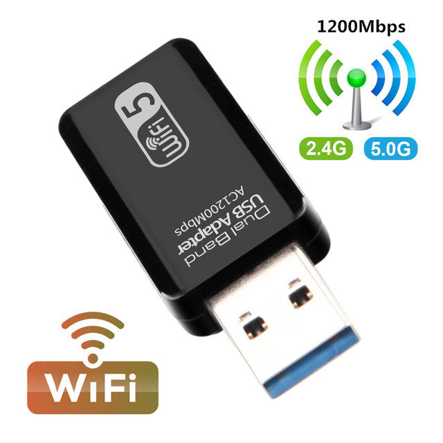 Karta sieciowa USB 3.0 o prędkości 1200Mbps, dwuzakresowa (2.4G/5G) z anteną WiFi i Ethernet dla PC - Wianko - 7