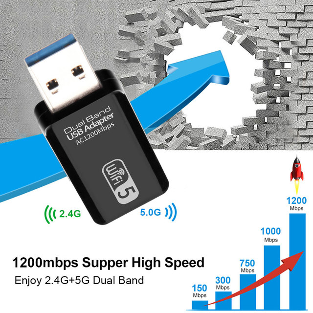 Karta sieciowa USB 3.0 o prędkości 1200Mbps, dwuzakresowa (2.4G/5G) z anteną WiFi i Ethernet dla PC - Wianko - 8