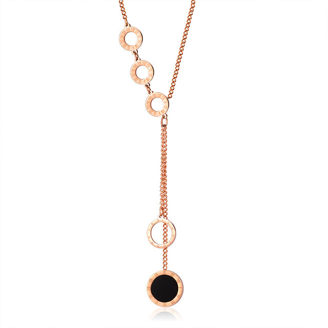 Różany złoty naszyjnik z wisiorkiem Choker - biżuteria 2021, dla kobiet, na luksusowe imprezy, ze stali nierdzewnej - Wianko - 8