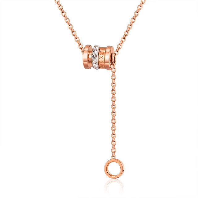 Różany złoty naszyjnik z wisiorkiem Choker - biżuteria 2021, dla kobiet, na luksusowe imprezy, ze stali nierdzewnej - Wianko - 7