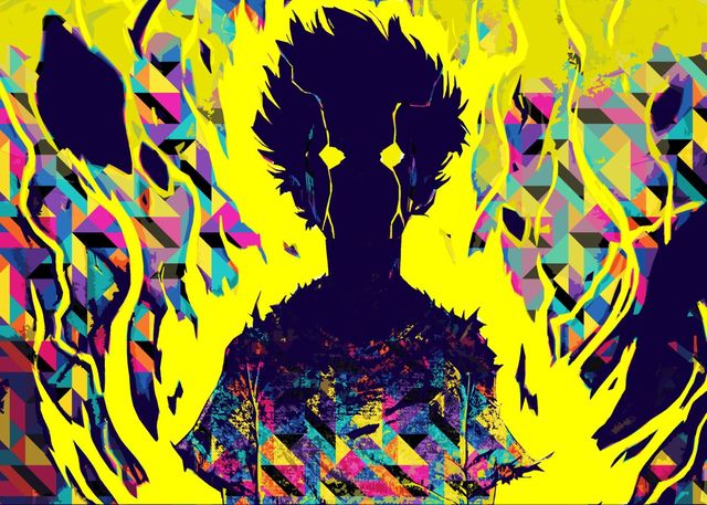 Malarstwo plakatowe Anime Mob Psycho 100 na płótnie - zabytkowa dekoracja do domu - Wianko - 1
