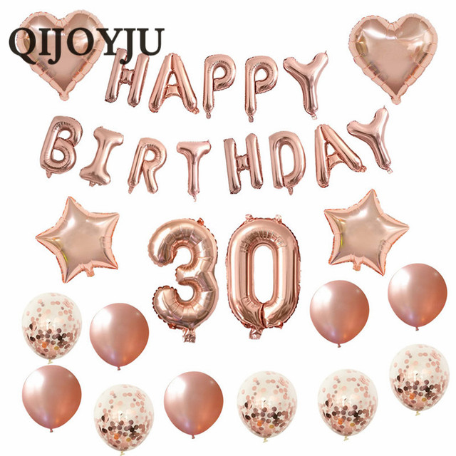 27 sztuk balonów urodzinowych w kolorze różowego złota - dekoracja dla dorosłych na urodziny (30., 40., 50., 60.) - dostawa do domu - Wianko - 2