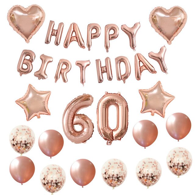 27 sztuk balonów urodzinowych w kolorze różowego złota - dekoracja dla dorosłych na urodziny (30., 40., 50., 60.) - dostawa do domu - Wianko - 5