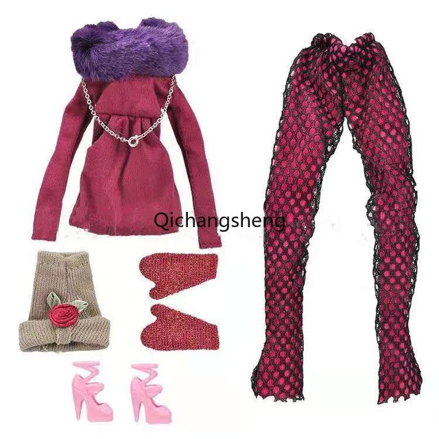 Zimowe ubrania dla lalki Barbie: długie rękawy, koszula, spodnie, kapelusz, rękawiczki, buty - Wianko - 8