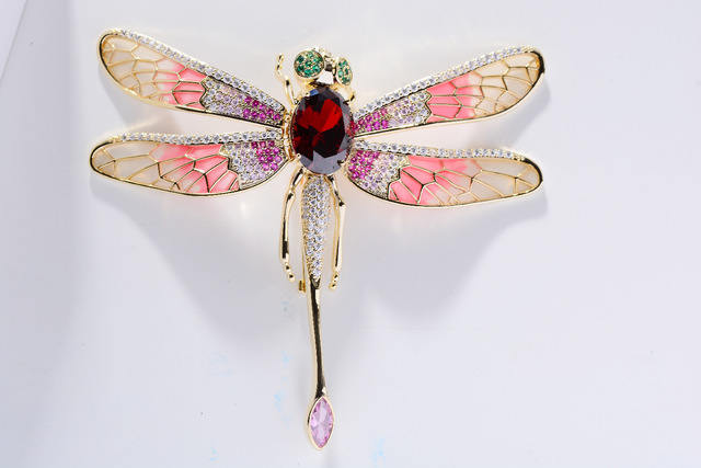 Elegancka broszka z cyrkoniami Dragonfly – biżuteria wyjątkowa, idealna do kurtki i innych elementów garderoby - Wianko - 5