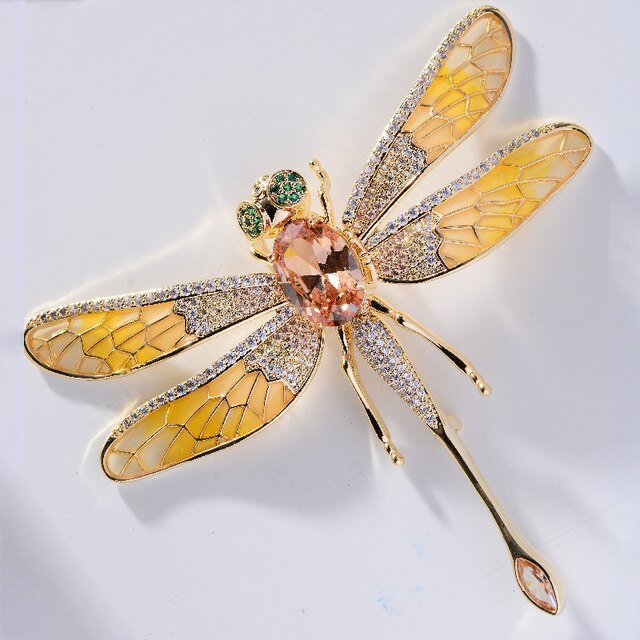 Elegancka broszka z cyrkoniami Dragonfly – biżuteria wyjątkowa, idealna do kurtki i innych elementów garderoby - Wianko - 2