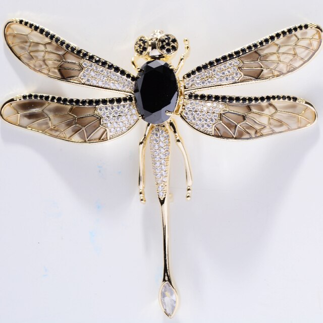 Elegancka broszka z cyrkoniami Dragonfly – biżuteria wyjątkowa, idealna do kurtki i innych elementów garderoby - Wianko - 7