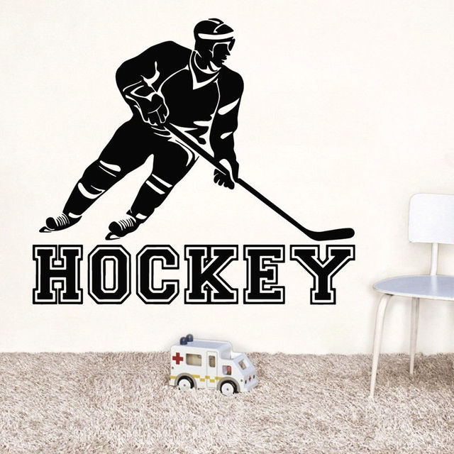 Naklejka ścienno-winylowa Hokej Gracz dla nastolatka chłopca do pokoju - dekoracja sypialni - Wianko - 21