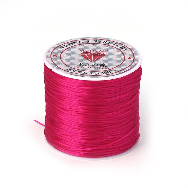 Dostępny elastyczny drut TPU do biżuterii Doreen Box, różowy/pomarańczowy/fioletowy, 0.5mm, 1 rolka (około 50 m/rolka) - Wianko - 8