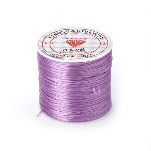 Dostępny elastyczny drut TPU do biżuterii Doreen Box, różowy/pomarańczowy/fioletowy, 0.5mm, 1 rolka (około 50 m/rolka) - Wianko - 14