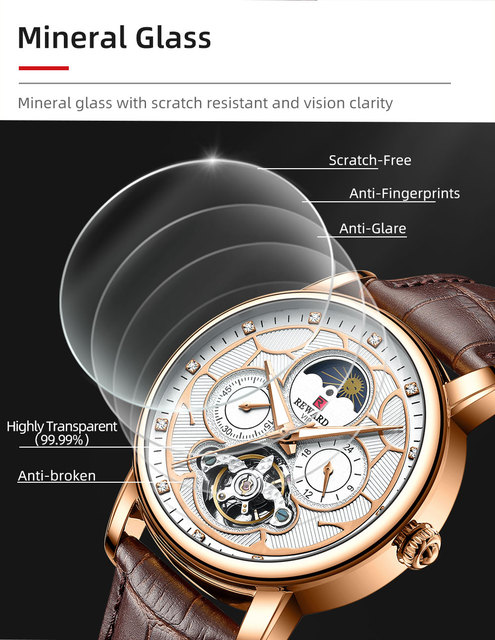 Męski automatyczny zegarek mechaniczny z prawdziwej skóry, Luminous Tourbillon, ruch Wrist Watch [KOD: LOVEREWARD] - Wianko - 11