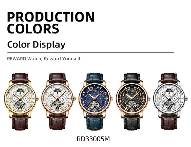 Męski automatyczny zegarek mechaniczny z prawdziwej skóry, Luminous Tourbillon, ruch Wrist Watch [KOD: LOVEREWARD] - Wianko - 6
