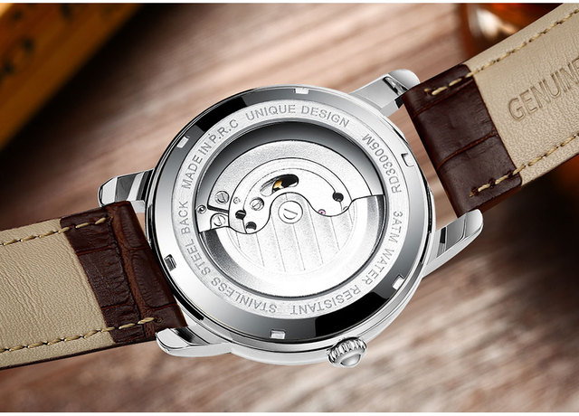 Męski automatyczny zegarek mechaniczny z prawdziwej skóry, Luminous Tourbillon, ruch Wrist Watch [KOD: LOVEREWARD] - Wianko - 18