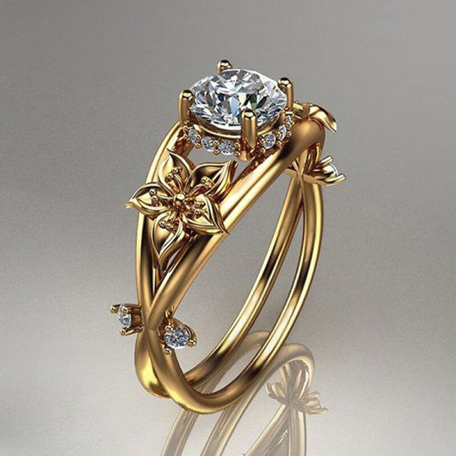 Wysokiej jakości obrączki damskie w kształcie serca z kryształami - biżuteria dla par - Wianko - 3