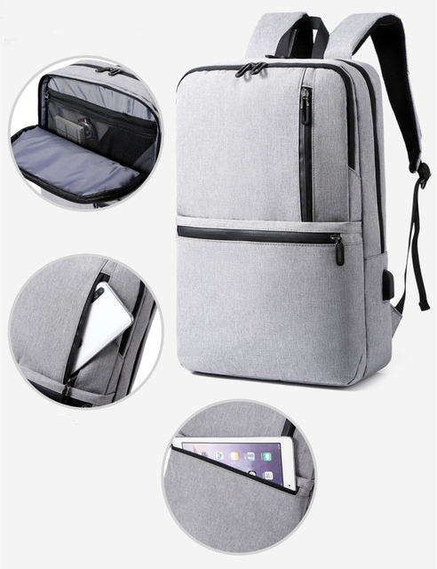 Męska torba na laptop z USB 2020, pojemny plecak biznesowy, idealny na studia, wytrzymała i oddychająca - Wianko - 7