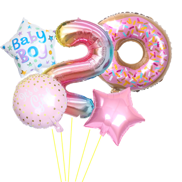 Zestaw balonów foliowych w kształcie cyfr - dekoracje na imprezę urodzinową, przyjęcie noworoczne, święta 2020 - Wianko - 2
