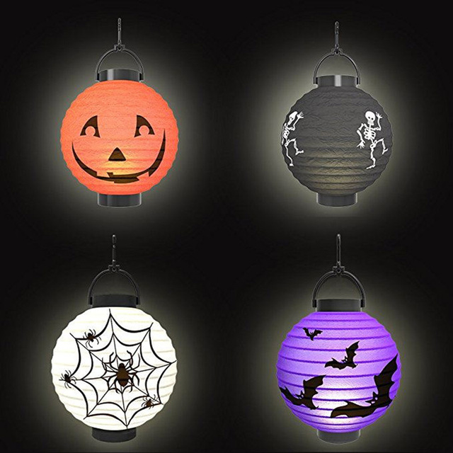 Papierowe lampiony LED Bat/pająk na Halloween - dekoracja materiałowa do zawieszenia - Wianko - 3