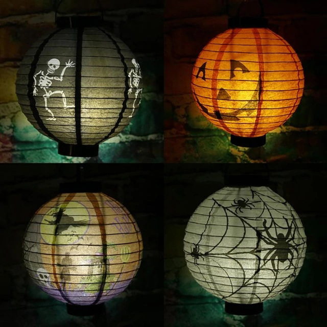Papierowe lampiony LED Bat/pająk na Halloween - dekoracja materiałowa do zawieszenia - Wianko - 5