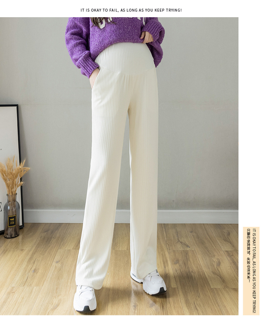 Wiosenne i jesienne kobiety w ciąży szenilowe sztruksowe spodnie szerokie nogawki spodnie dresowe nowe wyszczuplające spodnie haremowe legginsy - Wianko - 15