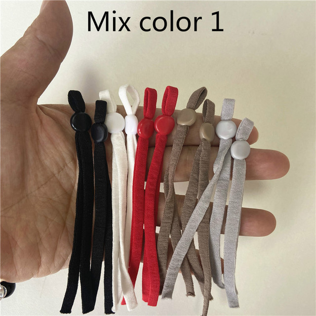 Opaski elastyczne mix kolorów z gumką: czarny, biały, żółty, różowy, zielony, czerwony, fioletowy - Wianko - 1