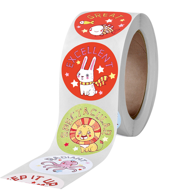 500 sztuk motywacyjnych naklejek papierniczych z uroczymi zwierzętami dla dzieci i nauczycieli - Wianko - 9