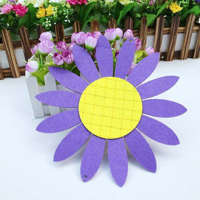 Słonecznik włóknina poliestrowa 23cm - podkładka z filcu do ręcznej pracy DIY dom i prezenty dla dzieci, lalka wisząca - Wianko - 2