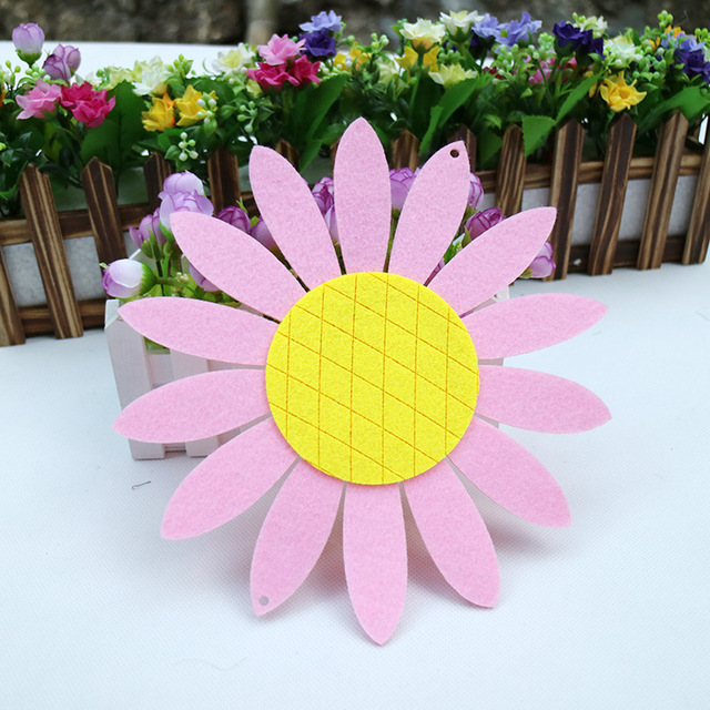 Słonecznik włóknina poliestrowa 23cm - podkładka z filcu do ręcznej pracy DIY dom i prezenty dla dzieci, lalka wisząca - Wianko - 8