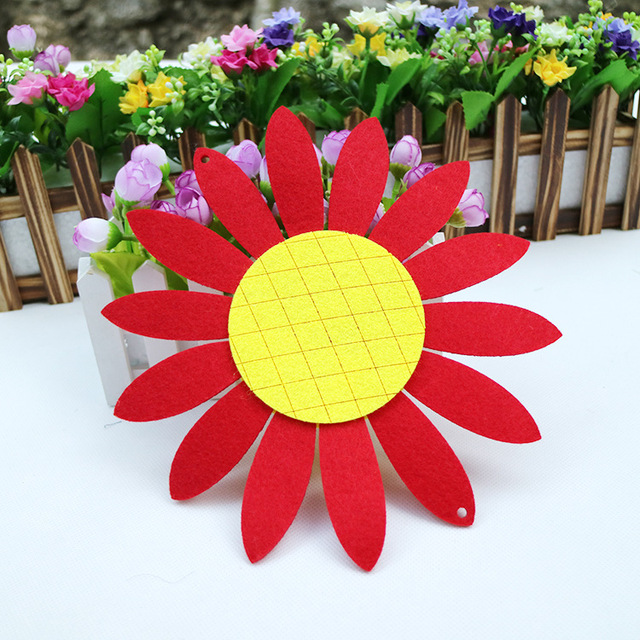Słonecznik włóknina poliestrowa 23cm - podkładka z filcu do ręcznej pracy DIY dom i prezenty dla dzieci, lalka wisząca - Wianko - 5