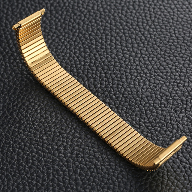 Zamiennik elastycznego paska do zegarka ze stali nierdzewnej, srebrno-złoty, dla mężczyzn i kobiet, bez klamry (2019) - Wianko - 14