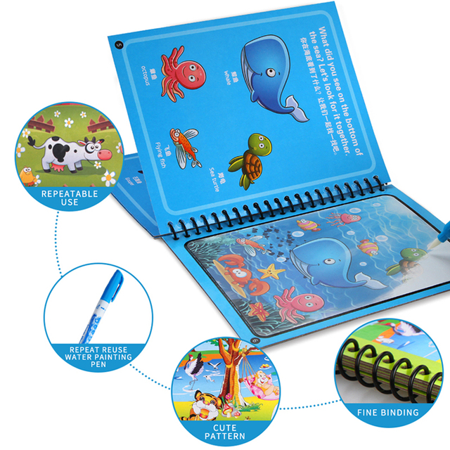 Magiczny Szkicownik Sensoryczny Cartoon Water - Zabawka Montessori dla Dzieci - Wianko - 2