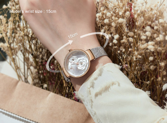 Zegarek damski NAVIFORCE 2021, wodoodporny, luksusowy, z kwiatowym wzorem - Wianko - 4