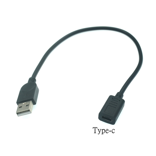25cm Kabel przedłużający USB-C do USB 2.0, z gniazdem żeńskim typu C i męskim typu B 5-pin - Komputer i kable USB - Wianko - 2