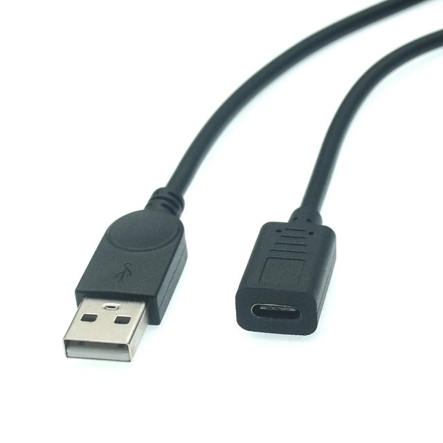 25cm Kabel przedłużający USB-C do USB 2.0, z gniazdem żeńskim typu C i męskim typu B 5-pin - Komputer i kable USB - Wianko - 1
