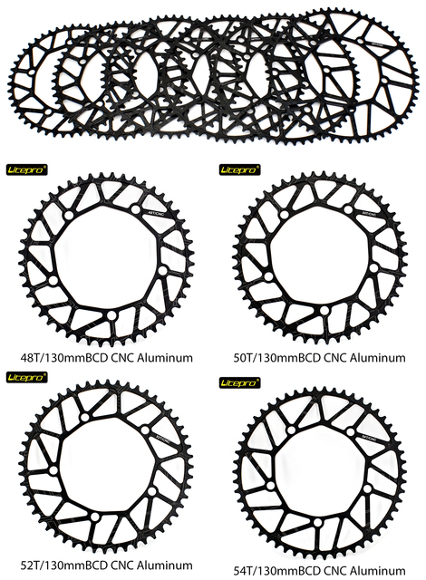 Chainring Litepro 130BCD 48/50/52/54/56/58T - zębatka dla rowerów bmx, ochrona tarczy jednozębnej, część ze skategorii Korby i zębatki rowerowe - Wianko - 2