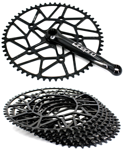 Chainring Litepro 130BCD 48/50/52/54/56/58T - zębatka dla rowerów bmx, ochrona tarczy jednozębnej, część ze skategorii Korby i zębatki rowerowe - Wianko - 4