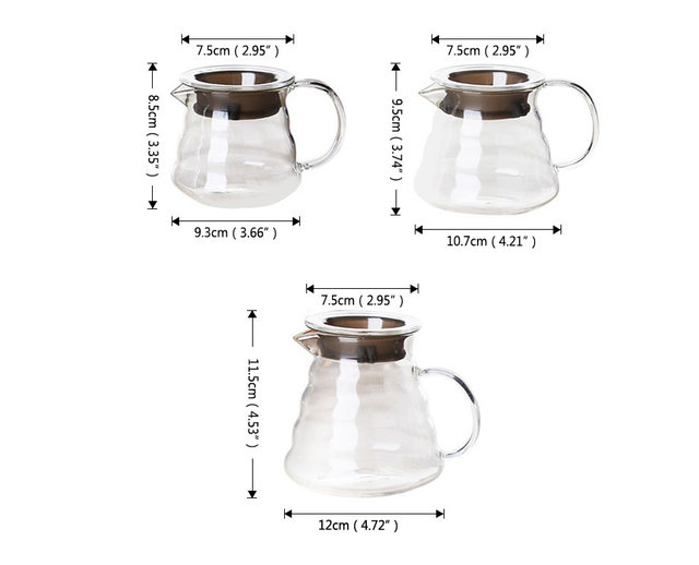 Szklany kroplownik kawowy OBR serwer czajnik dzbanek do kawy dzbanek na herbatę - 250 ml/360 ml/600 ml - Wianko - 2