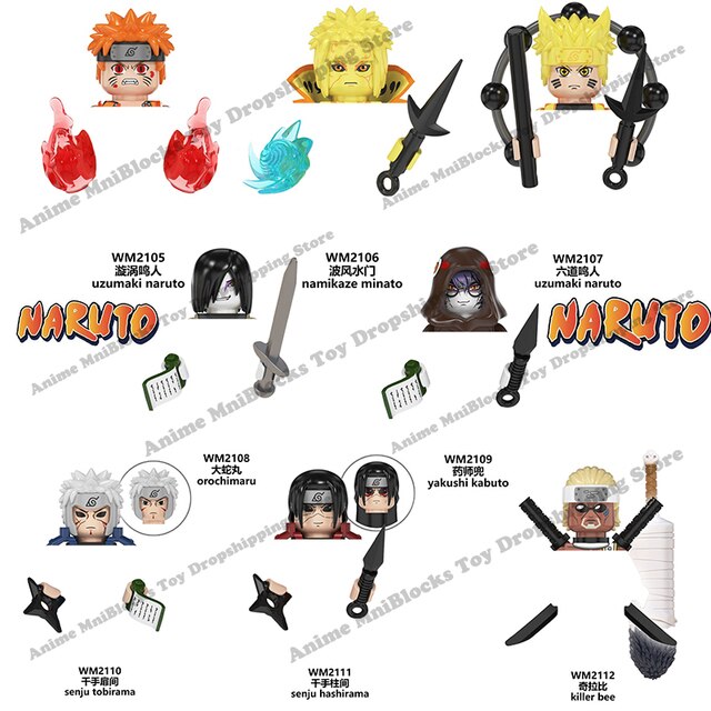 Klocki mini figurka Naruto, Sasuke, Kakashi - zabawki dla dzieci WM6105-6109 - Wianko - 5