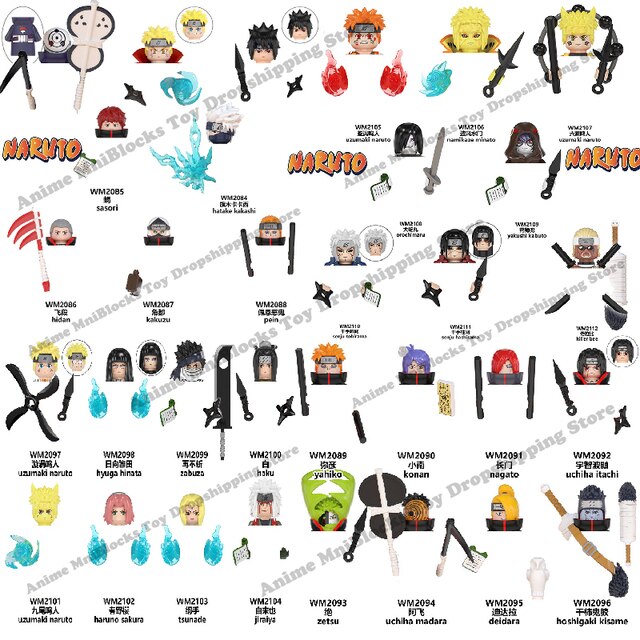 Klocki mini figurka Naruto, Sasuke, Kakashi - zabawki dla dzieci WM6105-6109 - Wianko - 1