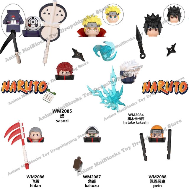 Klocki mini figurka Naruto, Sasuke, Kakashi - zabawki dla dzieci WM6105-6109 - Wianko - 2