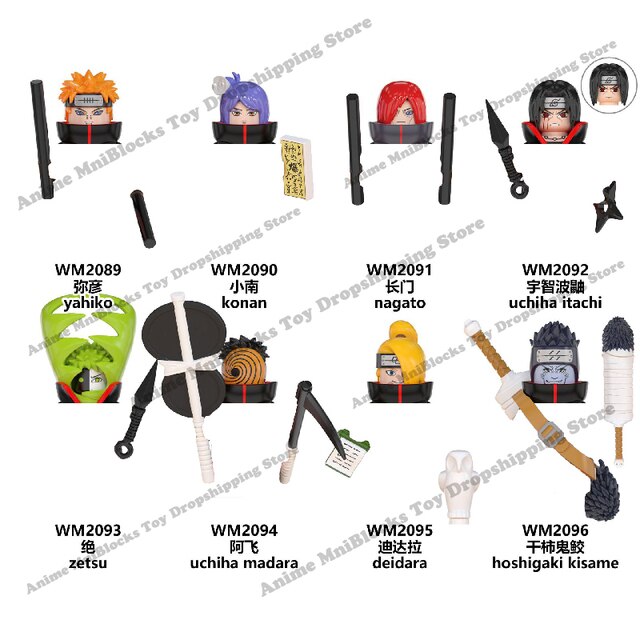 Klocki mini figurka Naruto, Sasuke, Kakashi - zabawki dla dzieci WM6105-6109 - Wianko - 3