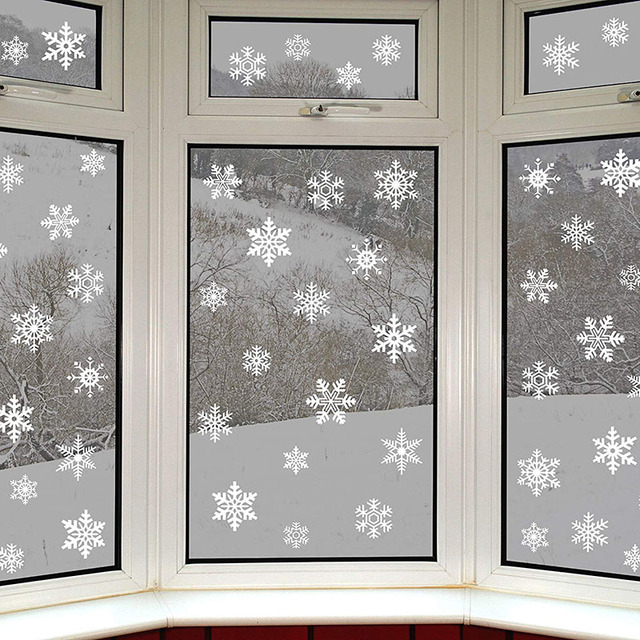 Choinka bożonarodzeniowe naklejki - 30 białych płatków śniegu na okno - Wianko - 6