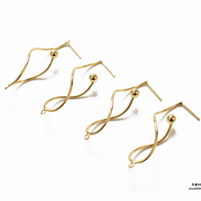 18K pozłacany przewód rany DIY - 2 sztuki złącza kolczyki ustalające piękną biżuterię - Wianko - 3