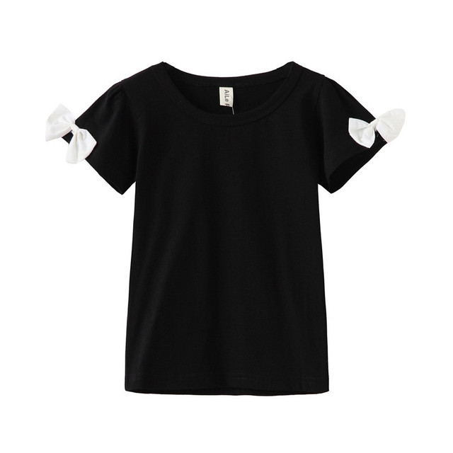 Zestaw ubrań dla dziewczynki z 2020 r. - czarna bluzka z krótkim rękawem i spódnica Tutu z wzorem kwiatowym - Wianko - 6